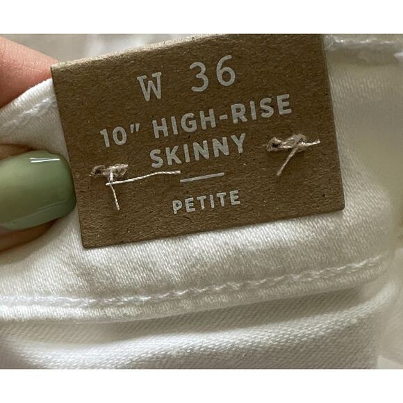 Madewell Button Fly Skinny Denim Jeans White Size 36/Women's 22 Plus Petite NEW - Picture 10 of 10